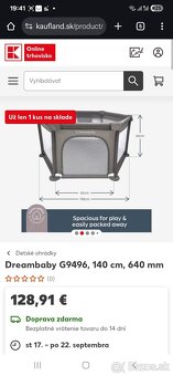 Detska ohrádka Dreambaby G9496, 140 cm, 640 mm - 2
