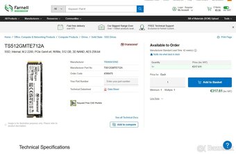 2TB / 1TB / 512 GB Transcend MTE712A Industrial - 4 000TBW - 2