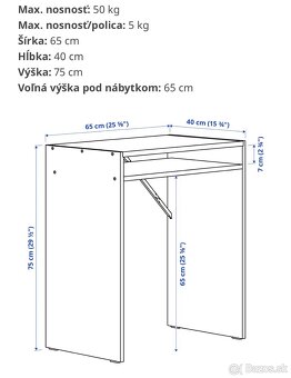 maly biely písací stolik ikea - 2