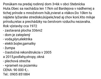 Predám dom v Stebníckej Hute - 2