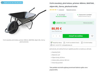 Stavebný fúrik Bantam 60L - 2