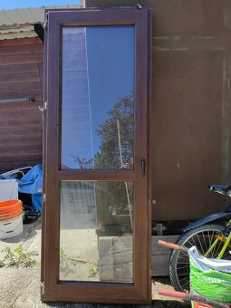Balkónové dvere 90x240 farba orech - 2