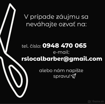 BARBER/holič- ponuka práce - 2