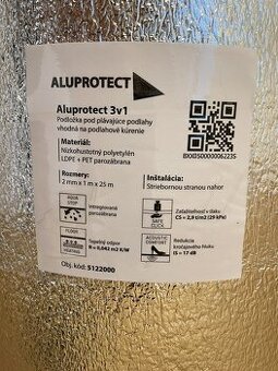 Podložka Aluprotect 3v1, 2 mm PE pena s parozábranou 25 m2 - 2
