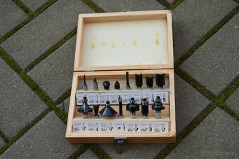 Sada fréz na drevo – 12 ks v drevenom kufríku - 2