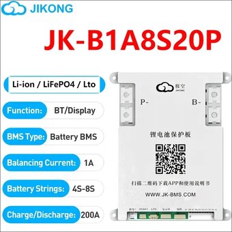 BMS jednotka JK (Jikong) B1A8S20P (200A/1A) - 2