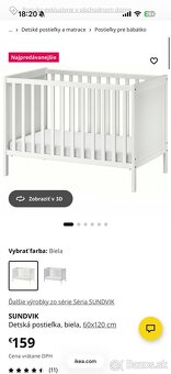 Prebaľovacia komoda a postielka Ikea Sundvik - 2