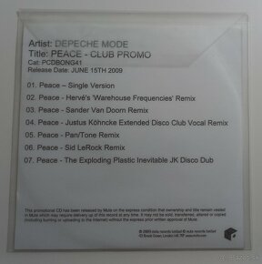 Depeche Mode - Peace UK CDr Promo - 2