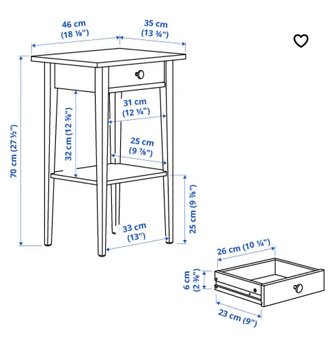 Modry nocny stolik Hemnes - 2