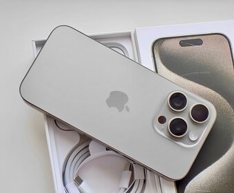 iPhone 15 Pro Natural Titanium BATERIE 100% TOP - 2