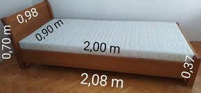 Jednolôžková posteľ s polohovateľným roštom - 2