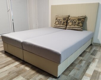 manzelska postel bezovo siva , 160x195x46 cm - 2