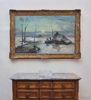 Zimná krajina s chalúpkou - 2