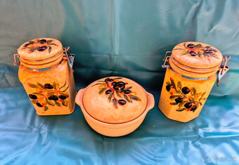 Keramické dózy - Provensálsky štýl - 3 ks - 2