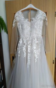 Nové svadobné šaty s rukávmi 38 - 2