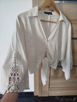 Zara košeľa s prímesou ľanu - 2