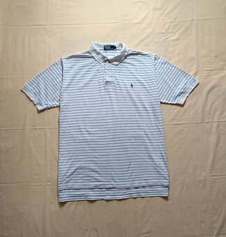 Polo Ralph Lauren biela polokošeľa s krátkym rukávom pruhy L - 2