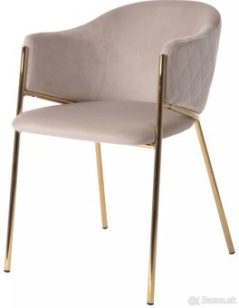 Jedálenská stolička béžovo-zlatá 8ks - 2