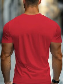 Pánske strečové tričko s nápisom FOCUS - Červené - 2