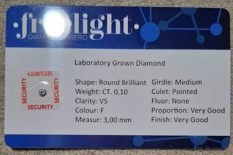 Predám diamant ct 0.10 úplne nový zabalený 3mm - 2