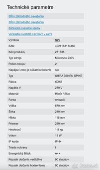 SLV SITRA 360 SL SPIKE antracitová stojanová lampa - 2