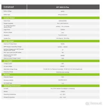 Predám solarný / fotovoltaický menič Growatt SPF6000ES PLUS - 2