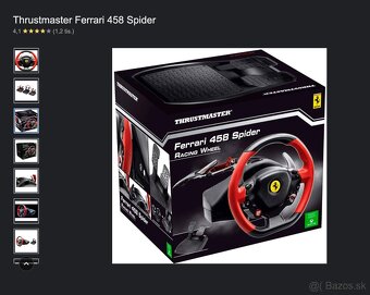 Volant Thrustmaster Ferrari 458 Spider pre Xbox + pedale - 2