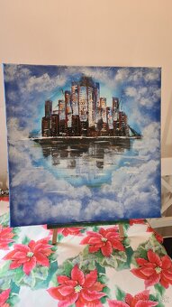 Akryl mesto v oblakoch - 2