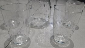 Sklenený ďžbán a poháre na víno alebo vodu - 2