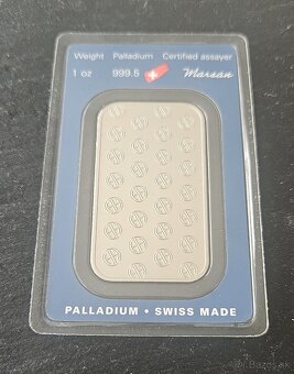 Palladiová tehlicka 1 Oz Argor Heraeus - 2