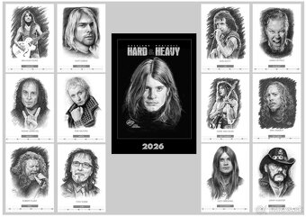 unikátny kreslený kalendár portrétov Hard and Heavy 26 - 2