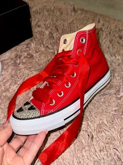 converse mickey mouse shoozers crystals red tenisky - 2