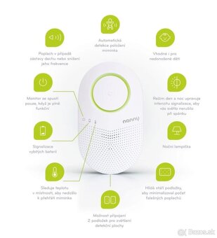 Nanny BM-03 Monitor dychu s dvomi podložkami - 2