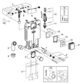 GROHE Uniset Splach.nádrž+Tlačídko GD 2, 6 - 9 l - 38825000 - 2