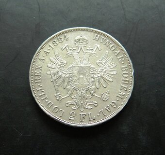 Predám 2 zlatník/florin 1884 František Jozef I. - 2