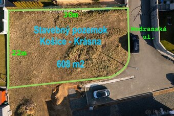 Stavebný pozemok 608 m2, Košice - Krásna, Na Hore 3, rovinat - 2