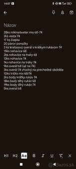 Chlapčenské oblečenie 68/74 - 2