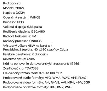 Predám autorádio 17 cm dotykovým displayom. - 2