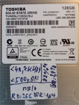 SSD 128GB TOSHIBA SATA3 (6.0Gbps) 2,5" - 2