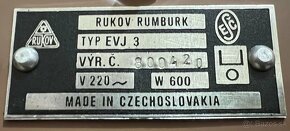 Funkčná nová jednoplatnička RUKOV RUMBURK TYP EVJ 3 600W - 2