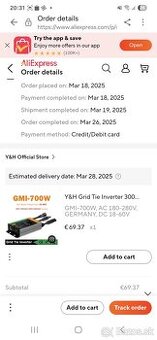 Grid tie inverter 700 W, solarne káble - 2