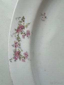 Starozitna porcelanova misa 36x24 cm kvety vyse 100 rocna - 2