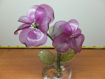 Starožitná krásná skleněná kytička, předpoklad J. Brychta - 2