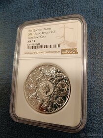 2oz The Queen's Beasts 2021 ✓ Completer NGC ✓ strieborné 🪙 - 2