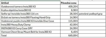 Akčná kamera Insta360 X3 s príslušenstvom - 2