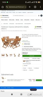 záhradný stôl so 6 stoličkami drevený - 2