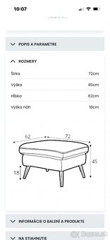 Sedacka s taburetkou VOSS - 2