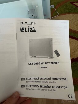 Elektrický sklenený radiátor/konvektor 2000 W - 2