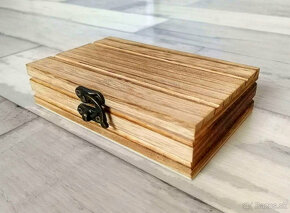 Trendový drevený motýlik - set s brošňou - 2