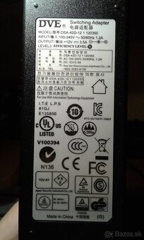 Zdroj spínaný DC 12V 3,5A stabilizovaný na 230V AC - viac ks - 2
